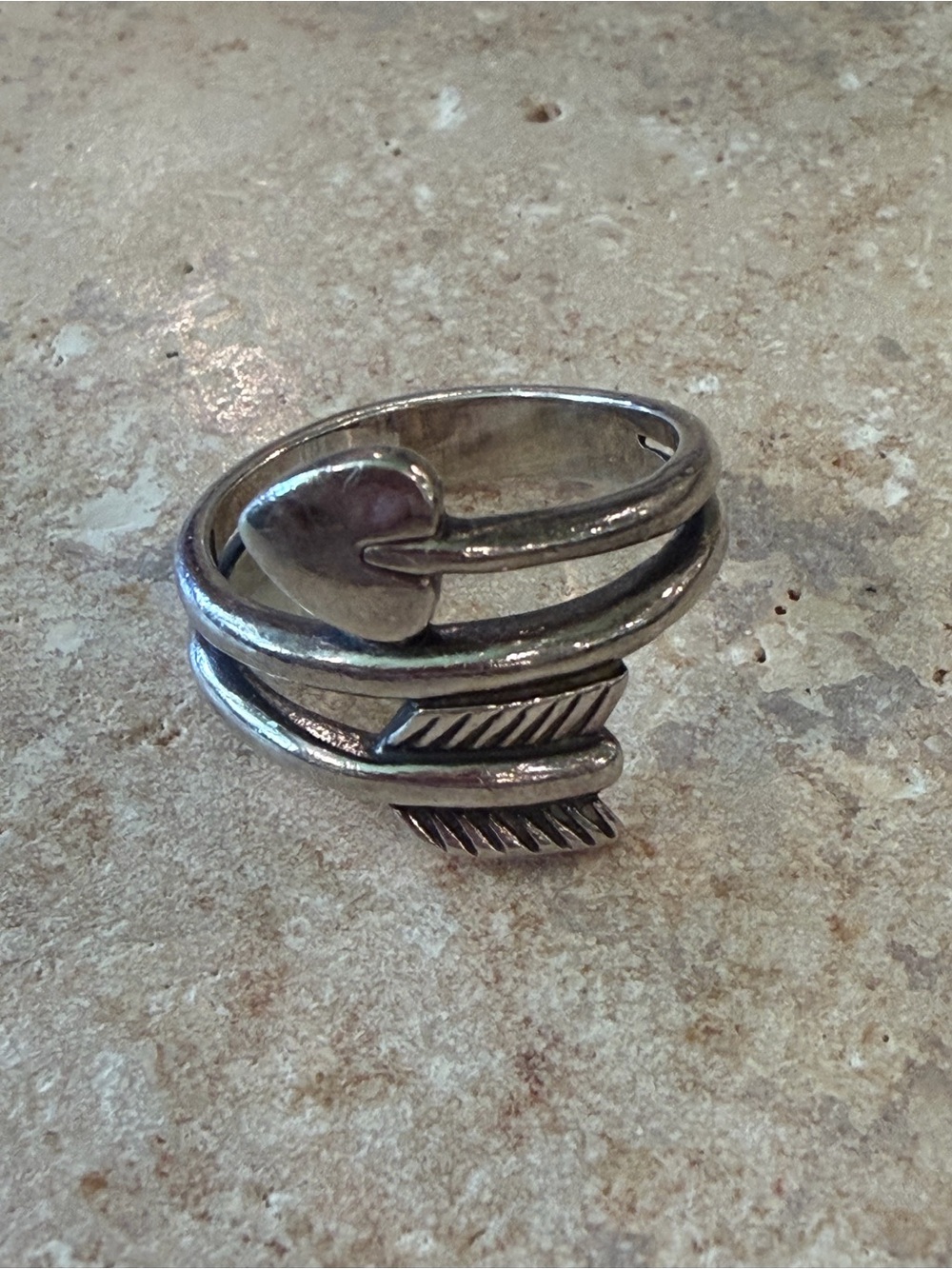 James Avery 925 Stamped Sterling Silver Arrow & Heart Women’s Ring - size 7 - Picture 5 of 7